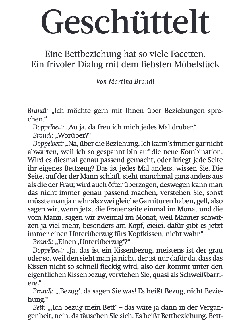 Diesmal interviewte ich für die Frankfurter Rundschau ein Doppelbett. Frei für Patreons. Live erlebt ihr mich in Stuttgart diesen Samstag in der Rosenau. #lustig #funny #schreiben #interviewsmitunmogl 2