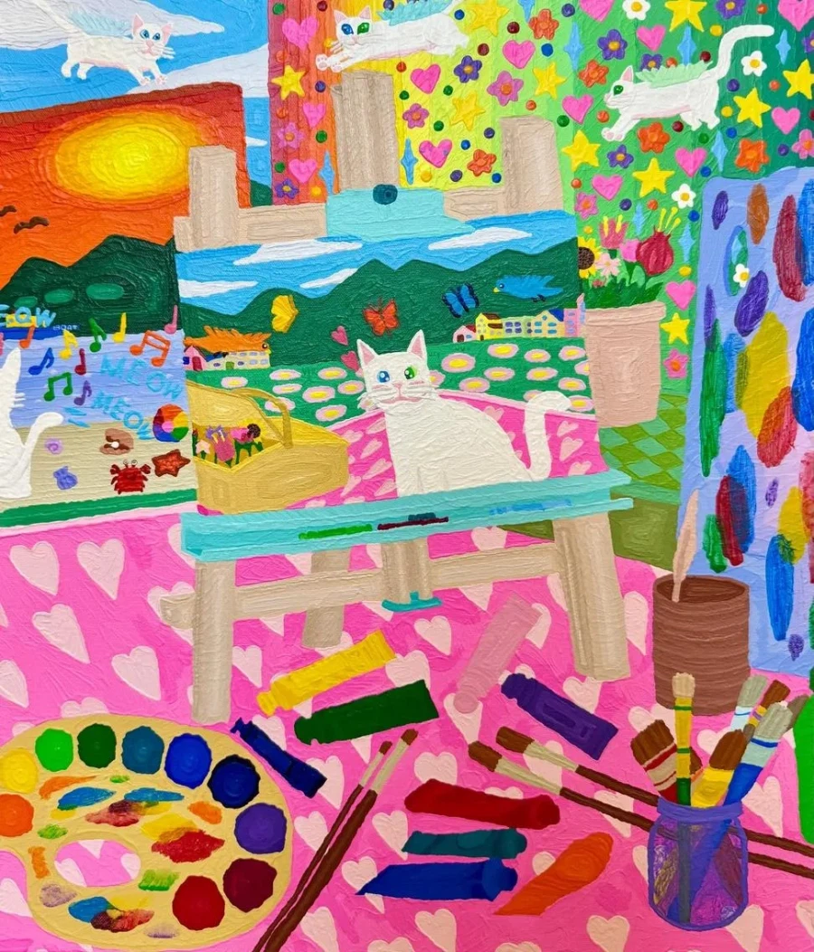 중증자폐성 장애인이 그린 고양이 그림 2