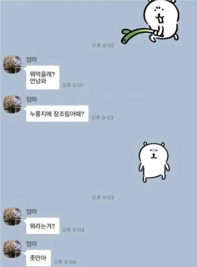 엄마와의 훈훈한 카카오톡 대화