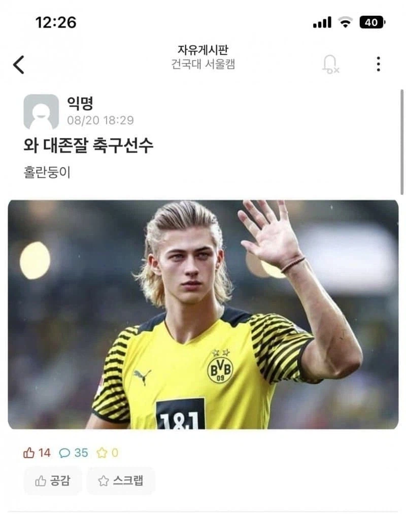 홀란드를 보고 흥분한 에타녀