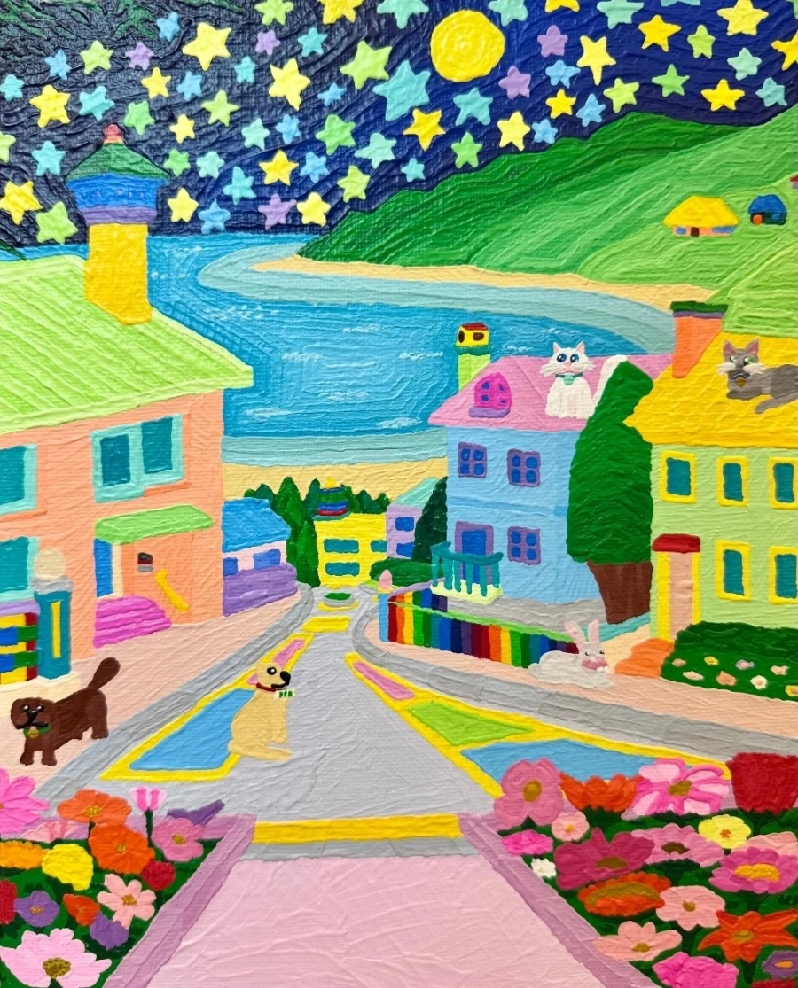 중증자폐성 장애인이 그린 고양이 그림 4